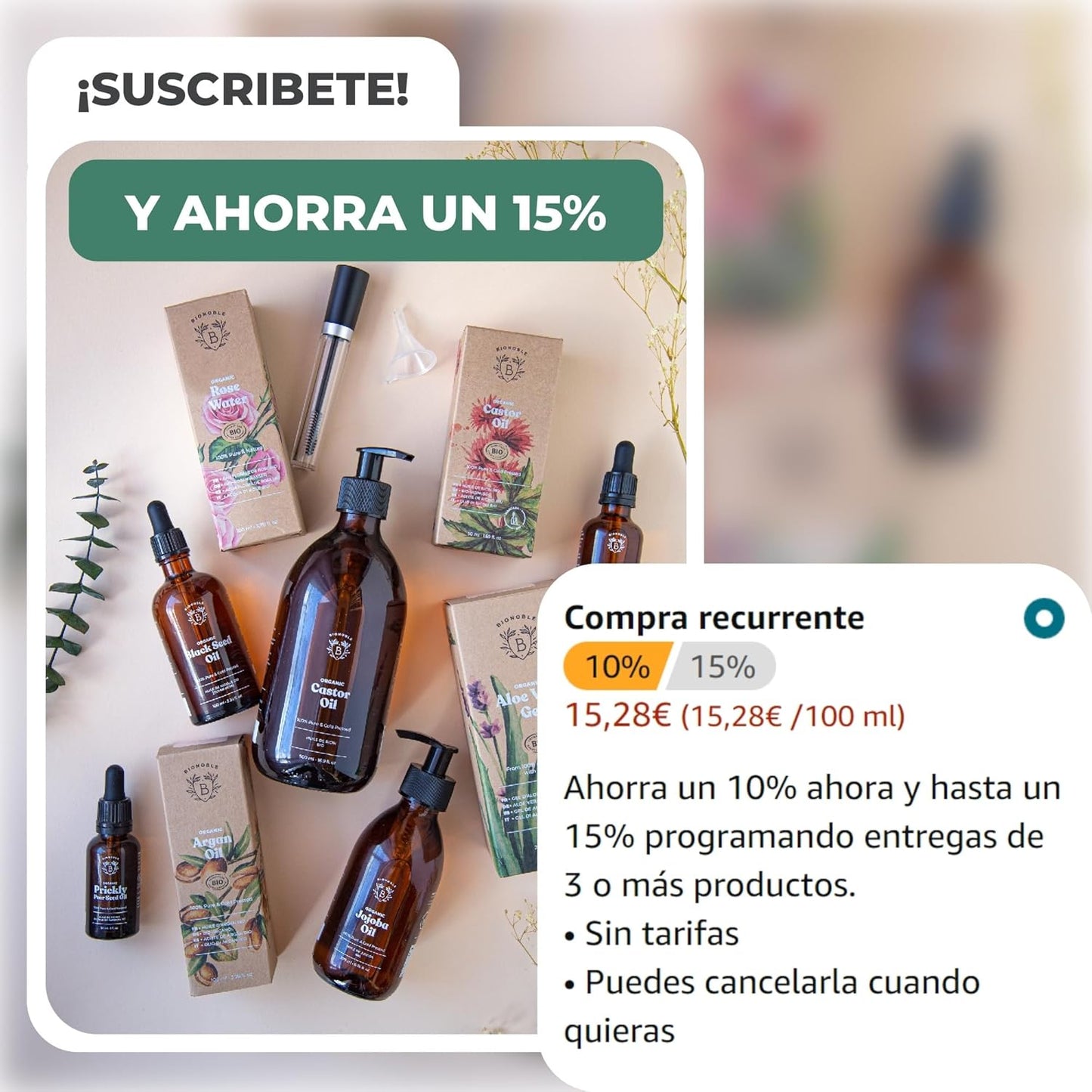 BIONOBLE | Aceite De Jojoba 100 Puro Y Natural, Orgánico, Prensado En Frío - Equilibra El Sebo, anti Imperfecciones - Aceite Pelo, Piel, Uñas - Organic Jojoba Oil - Botella Vidrio, Bomba, Pipeta - 100Ml